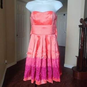 B Darlin sz 5/6 Ombre Strapless Petal Dress